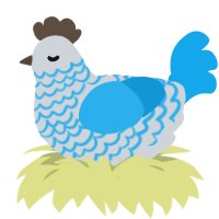 A mist and sky chicken with a lace pattern