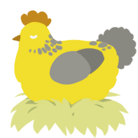 A yellow and ash chicken with a neck-speckle pattern