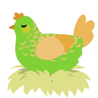 A grass and honey chicken with a half-lace pattern