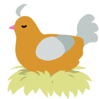 A orange and silver chicken