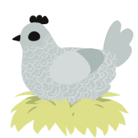 A silver chicken with a double-lace pattern