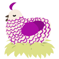 A cream and plum chicken with a lace pattern