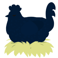 A tumblr chicken with a speckle pattern