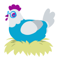 Oil, a cerulean and mist chicken with a head pattern