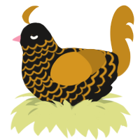 A sable and ochre chicken with a lace pattern