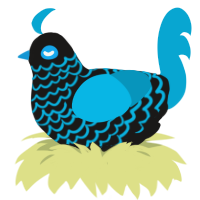 Sky Berry, a sable and cerulean chicken with a lace pattern
