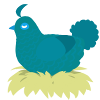 A teal and sea chicken with a lace pattern