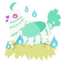 Bubblegum Toothpaste, a white and mint chicken with a bar pattern
