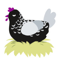 Asexual Pride Flag, a sable and mist chicken with a half-lace pattern