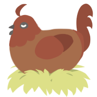A brown and russet chicken with a head pattern