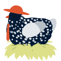 A tumblr and mist chicken with a speckle pattern