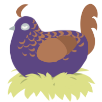 A overcast and brown chicken with a half-lace pattern