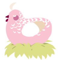 A rose and cream chicken with a half-lace pattern