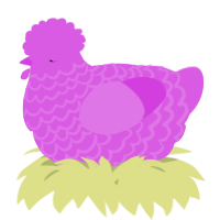 A orchid chicken with a lace pattern