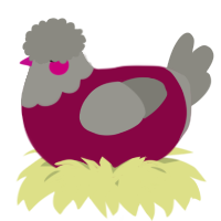 A maroon and ash chicken with a head pattern