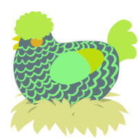 A ash and apple chicken with a lace pattern