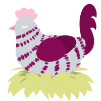 A mist and wine chicken with a bar pattern
