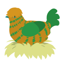 (unnamed), a ochre and viridian chicken with a bar pattern