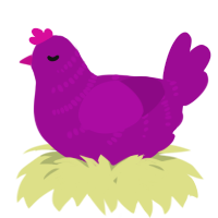 A plum chicken with a half-bar pattern