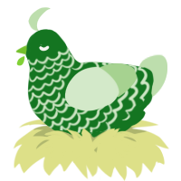 A leaf and gluppy chicken with a lace pattern