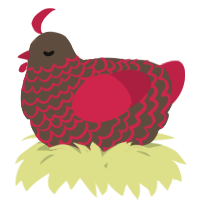 A bark and crimson chicken with a lace pattern
