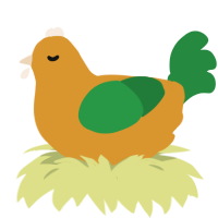 A orange and viridian chicken