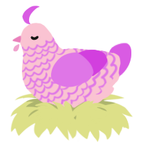 A rose and orchid chicken with a lace pattern