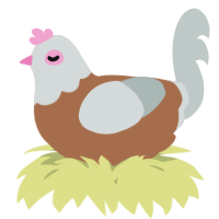 A brown and silver chicken with a head pattern