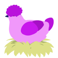 A lavender and amethyst chicken