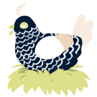 A tumblr and cream chicken with a lace pattern