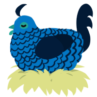 A sapphire and tumblr chicken with a lace pattern