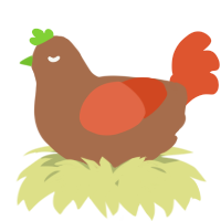 A brown and vermilion chicken