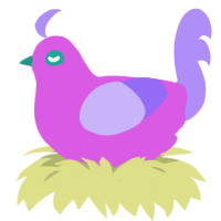 A orchid and lilac chicken