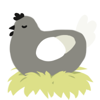 A ash and white chicken