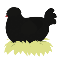 VOID, a black chicken with a speckle pattern