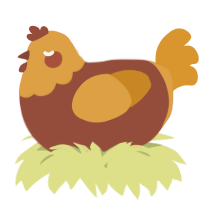 A russet and orange chicken with a head pattern