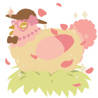A cream and rose chicken with a head pattern
