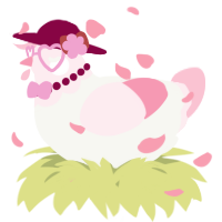 A white and rose chicken with a head pattern