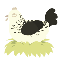 Antique Plate, a mist and sable chicken with a half-lace pattern