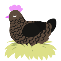 A bark and black chicken with a lace pattern