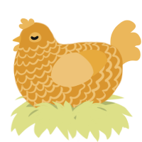 A orange and honey chicken with a lace pattern