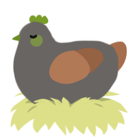 A grey and brown chicken
