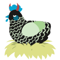 A sable and gluppy chicken with a lace pattern