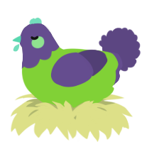 A grass and overcast chicken with a head pattern
