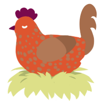 Chili Pepper, a vermilion and brown chicken with a speckle pattern