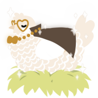A cream chicken with a lace pattern