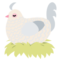 Whipped Cream, a cream and mist chicken with a lace pattern