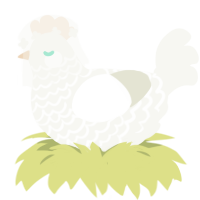 Ice Princess, a white chicken with a lace pattern