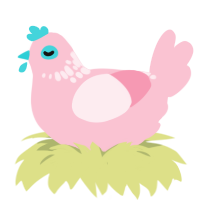 smile, a rose chicken with a neck-speckle pattern