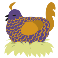 A overcast and ochre chicken with a lace pattern
